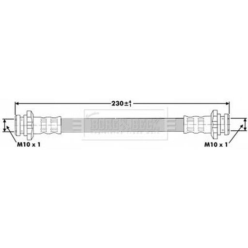 Borg & Beck Brake Hydraulic Hose Line Rear Right BBH6883