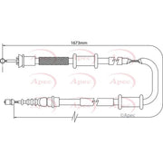 Apec Handbrake Cable Right Rear fits Abarth Grande Punto 2007-2010 1.4