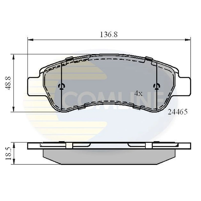 Comline 4 x Rear Brake Pad Set fits Citroën Relay II Bus 2002-2006 2.2 2.8