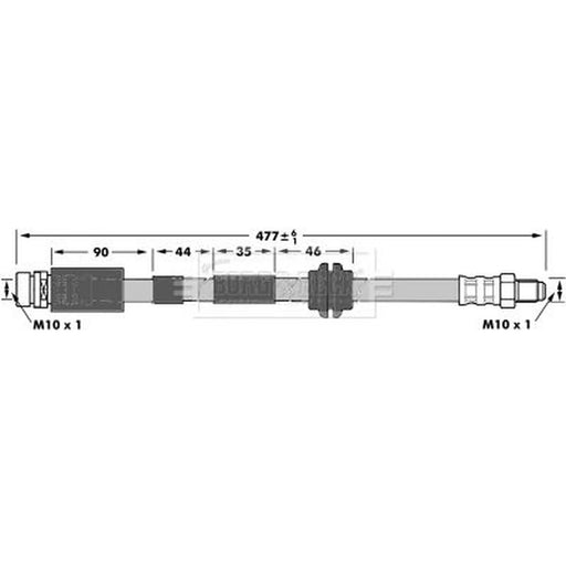 Borg & Beck Brake Hydraulic Hose Line Front Right BBH6985