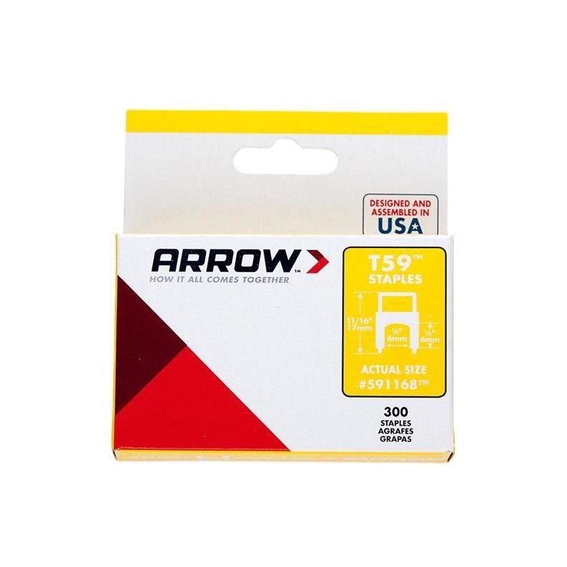 Arrow T59 Insulated Staples Clear 6 x 6mm (Box 300) Arrow - NN4 Online