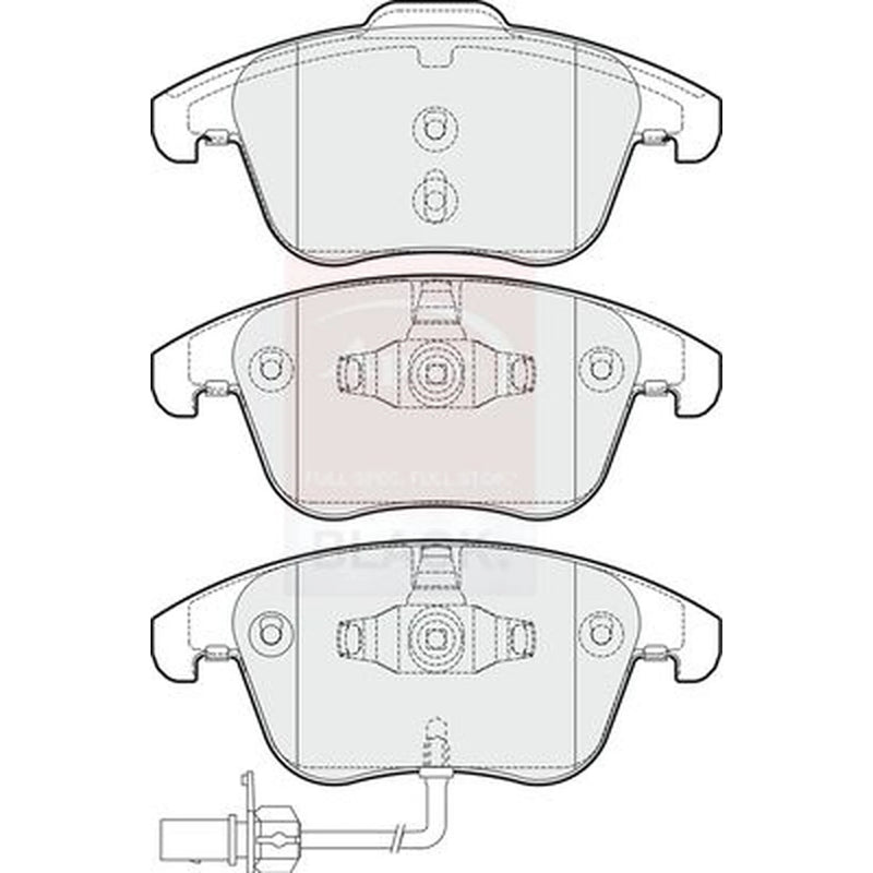 Apec Black Front Brake Pad Set fits Audi A4 Allroad B8 2009-2016 2.0