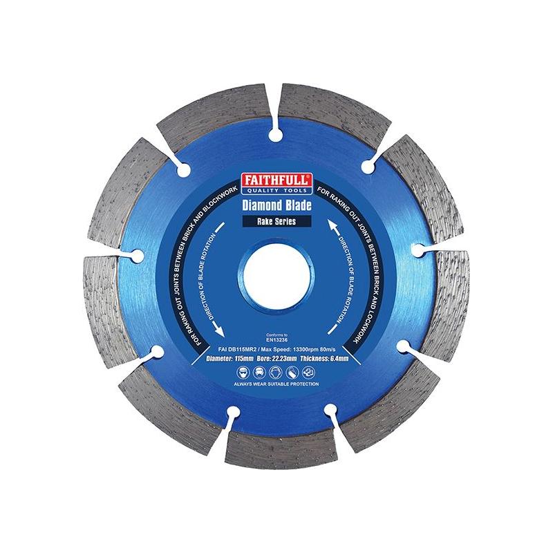 Faithfull Mortar Raking Diamond Blade 115 x 22mm Faithfull - NN4 Online
