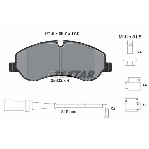Textar Front Brake Pad Set 2560201