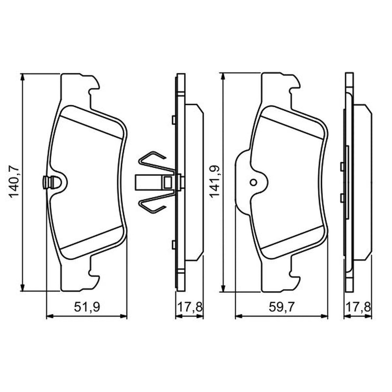Bosch Front & Rear Pads fits Mercedes-Benz G-Class 2004-2018