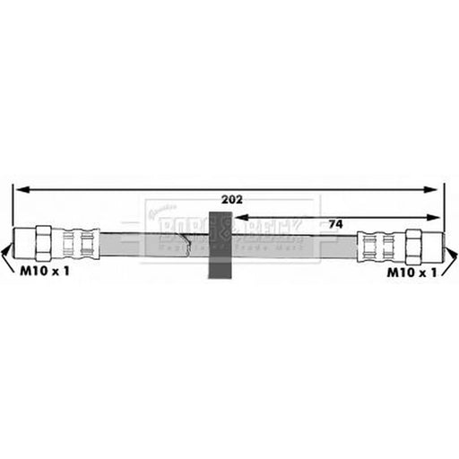 Borg & Beck Brake Hydraulic Hose Line Rear Right BBH6024