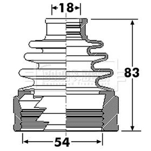 Borg & Beck Drive Shaft Bellow Kit transmission sided BCB6306