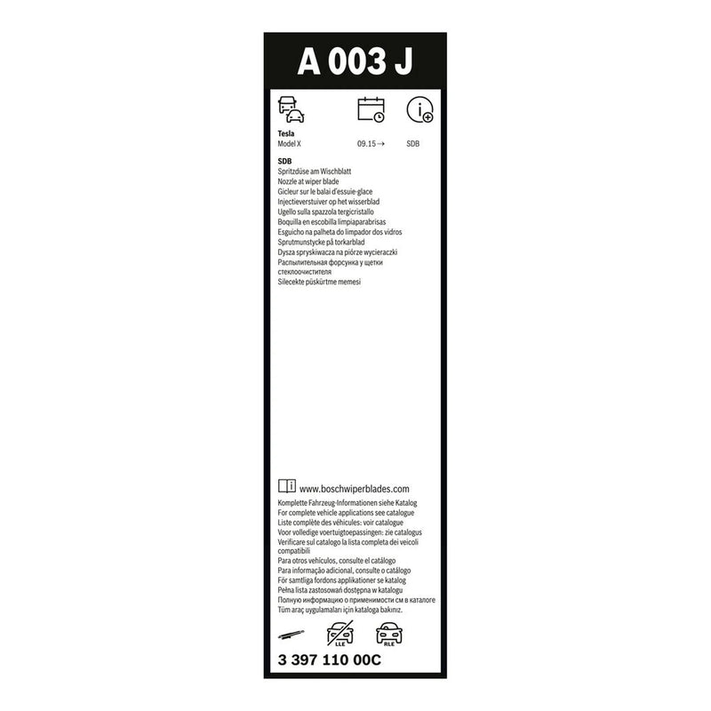 Bosch Aerotwin Wiper Blade Set 700mm + 450mm — A003J fits Tesla Model X