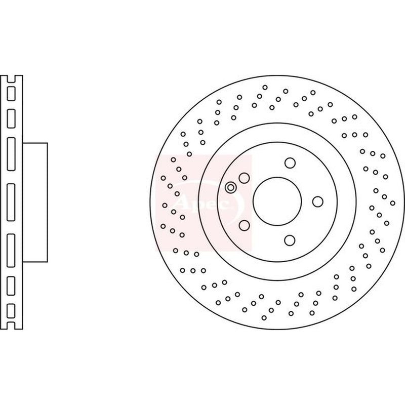 Apec Front Brake Perforated/Vented Discs & Pads fits Mercedes-Benz Sl 2003-2012