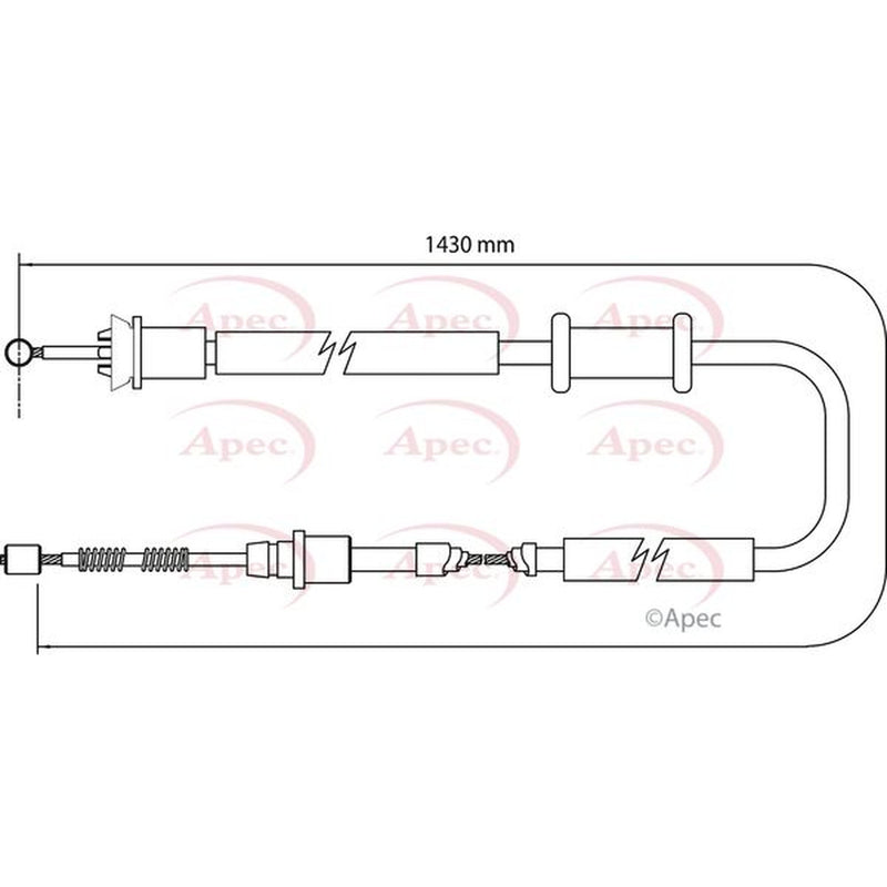Apec Handbrake Cable Right Rear fits Ford Ka 2008-2016 1.2 1.3