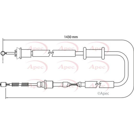 Apec Handbrake Cable Right Rear fits Ford Ka 2008-2016 1.2 1.3