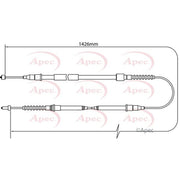 Apec Handbrake Cable Left Rear fits Opel Tigra Twintop 2004-2010 1.3 1.4 1.8
