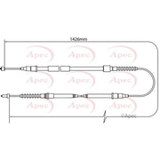 Apec Handbrake Cable Left Rear CAB1468