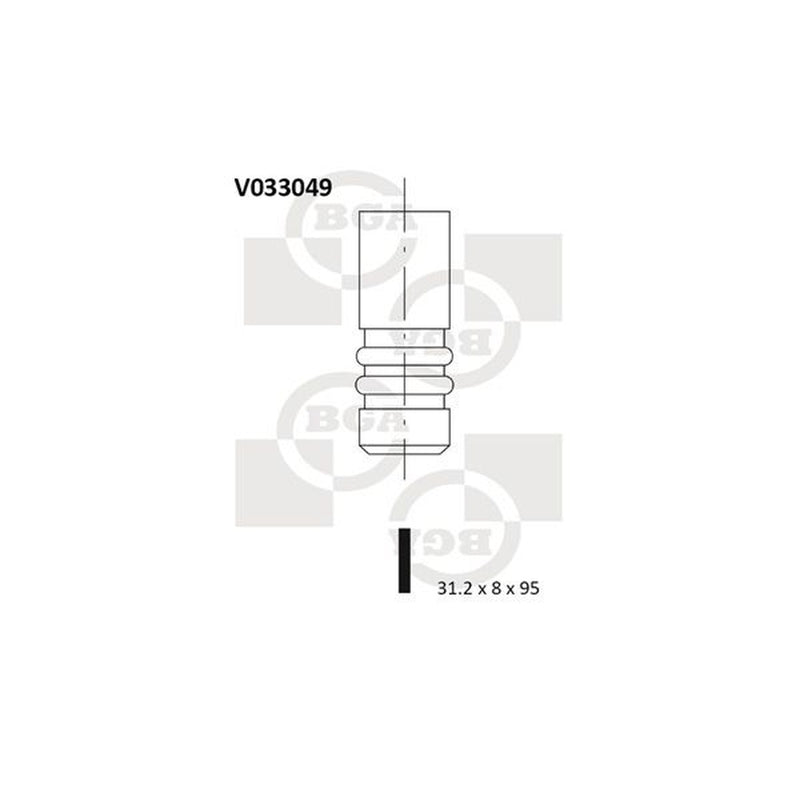 BGA Engine Exhaust Valve 31mm Head fits Audi 100 C3 1989-1991 2.4 2.5