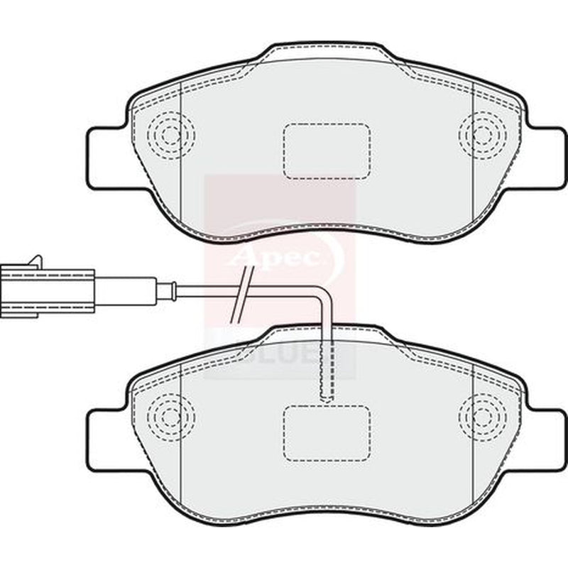 Apec Front Brake Pad Set fits Fiat 500 2007 on 1.3