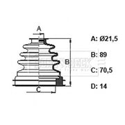 Borg & Beck Drive Shaft Bellow Kit transmission sided BCB6357