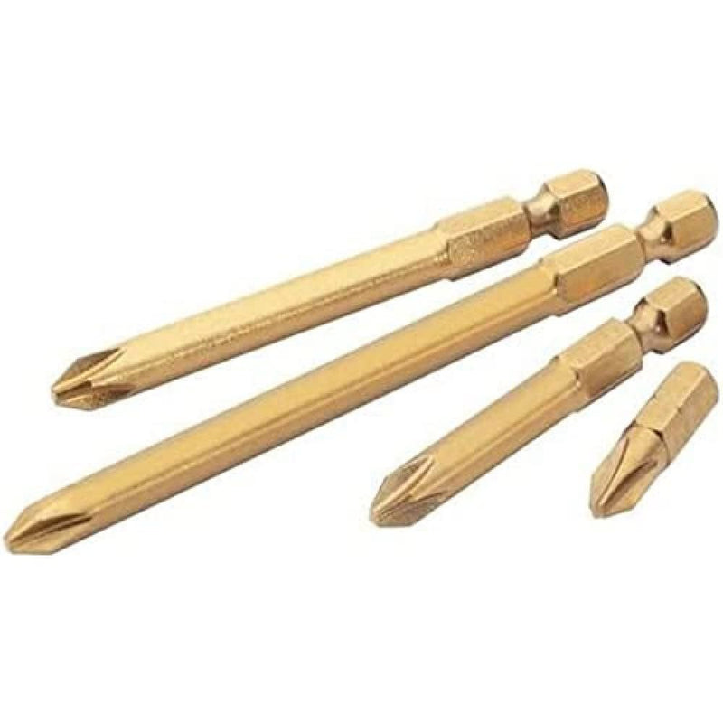 Draper 6.5mm 1/4" Hex Plain Slot Titanium Nitride Coated Insert Bit 100mm Long x Draper - Dynamic Drive