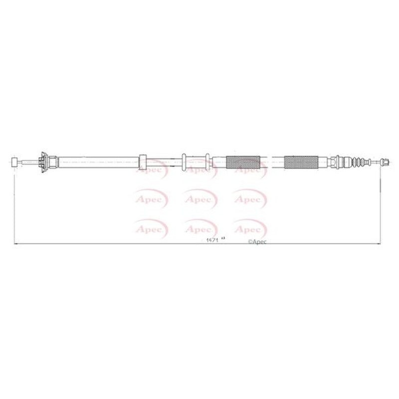 Apec Handbrake Cable Right Rear fits Fiat Panda 2004 on 1.2 1.3