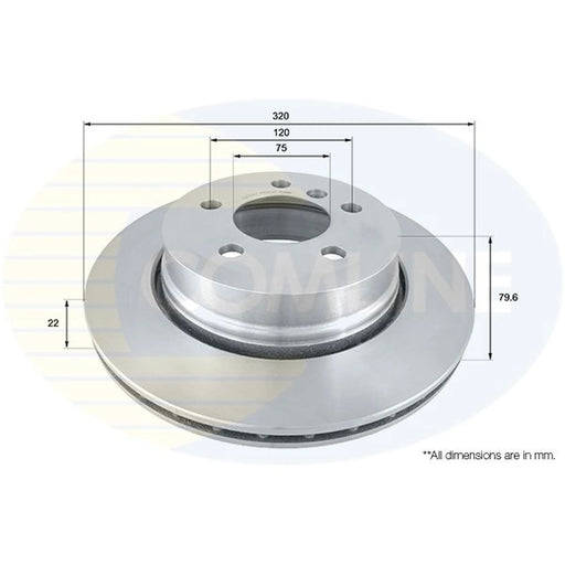 Comline 2 x Internally Vented Brake Discs fits BMW X3 2003-2011 2.0 2.5 3.0