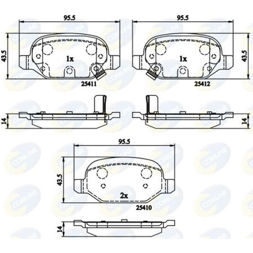 Comline 4 x Rear Brake Pad Set fits Fiat Panda 2012 on 0.9 1.3