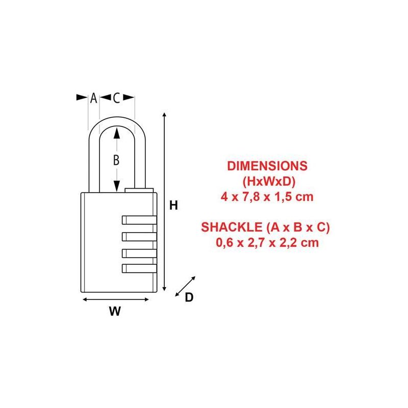 Master Lock Black Finish 40mm 4-Digit Combination Padlock Master Lock - Dynamic Drive
