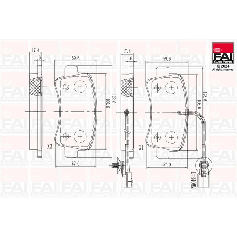 FAI Rear Brake Pad Set fits Nissan Interstar 2021-2024