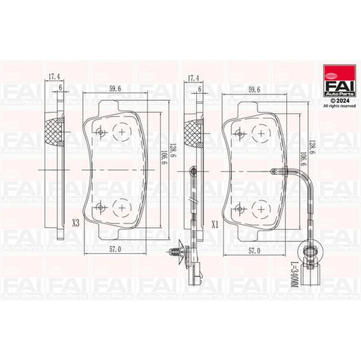 FAI Rear Brake Pad Set fits Nissan Interstar 2021-2024