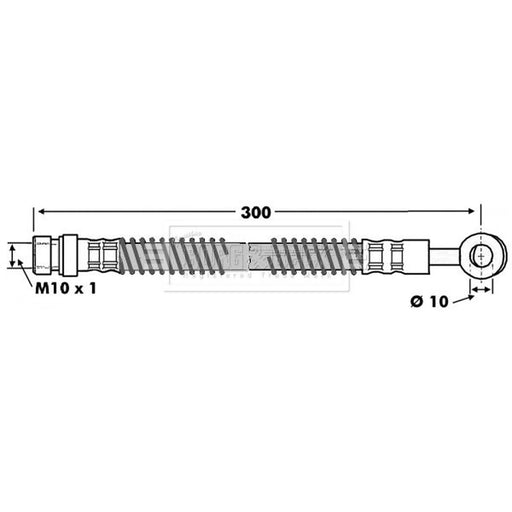 Borg & Beck Brake Hydraulic Hose Line Front Right BBH7470