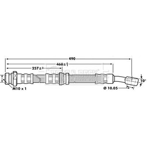 Borg & Beck Brake Hydraulic Hose Line Rear Left BBH7007