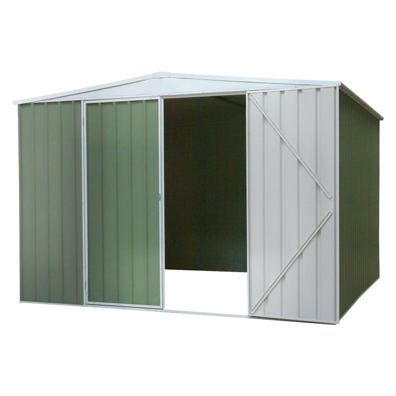 Dellonda Galvanised Steel Metal Garden Shed - Green Dellonda  - Dynamic Drive