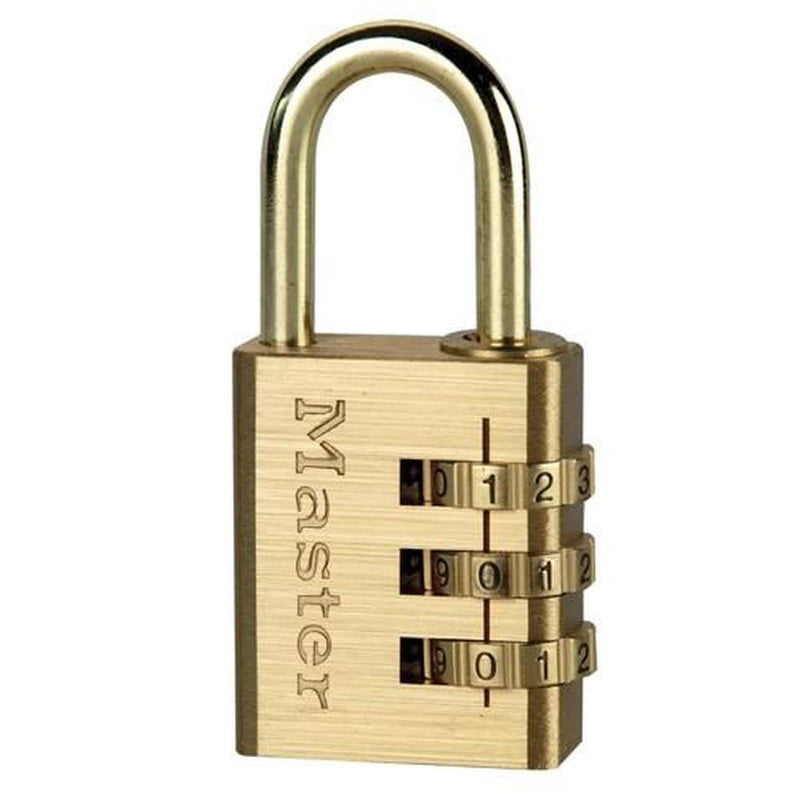 Masterlock Padlock Brass Finish 30mm Combination Masterlock - Dynamic Drive