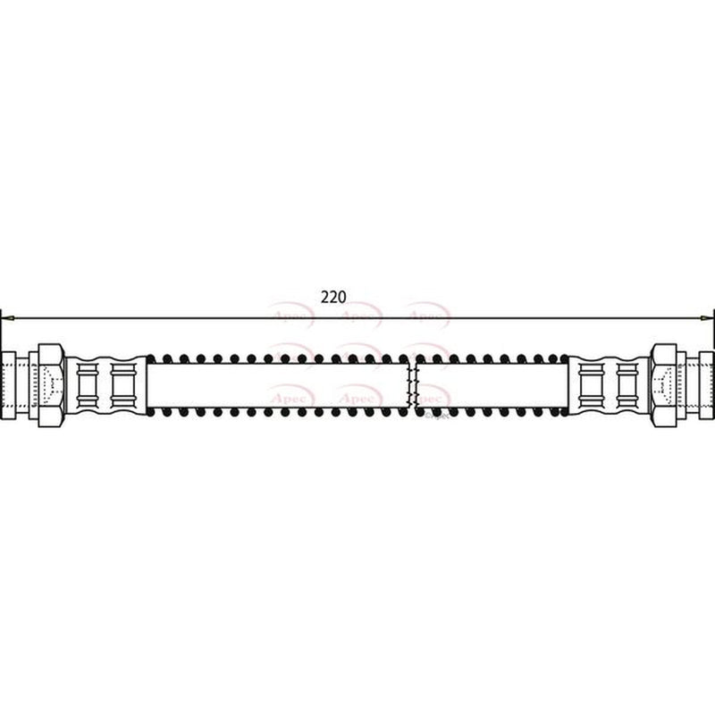 Apec Brake Hydraulic Hose Line Rear Left fits Citroën Ax 1986-1998