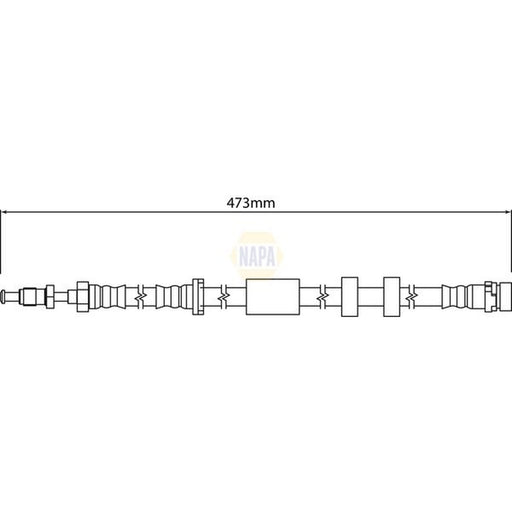 NAPA Brake Hydraulic Hose Line Front fits Ford Focus III 2014-2017 2.0