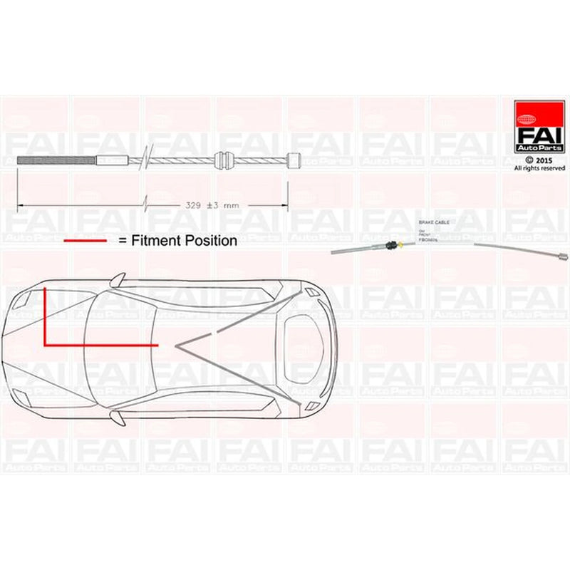 FAI Handbrake Cable Front fits Opel Corsa C 2000-2009 1.0 1.2 1.3 1.4 1.7 1.8