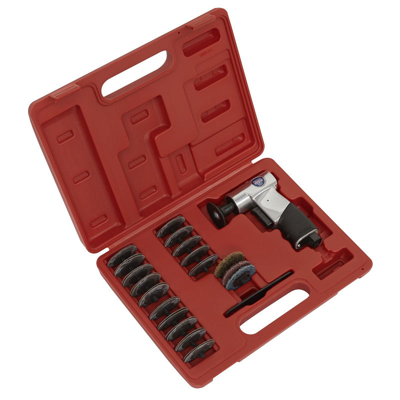 Sealey Air Mini Sander Kit 50mm 35pc SA720 Sealey - Dynamic Drive