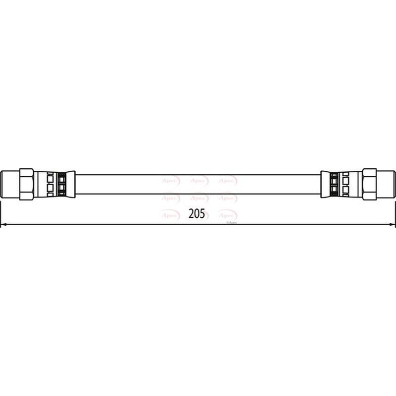 Apec Brake Hydraulic Hose Line Rear fits Volvo C70 I 1997-2005 2.0 2.4