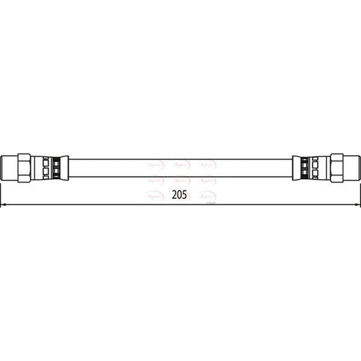Apec Brake Hydraulic Hose Line Rear fits Volvo C70 I 1997-2005 2.0 2.4