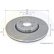 Comline 2 x Vented Front Brake Discs ADC2705V-x2