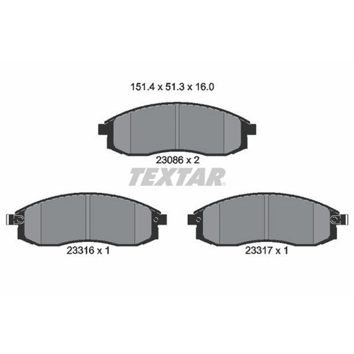 Textar Front Brake Pad Set 2308602