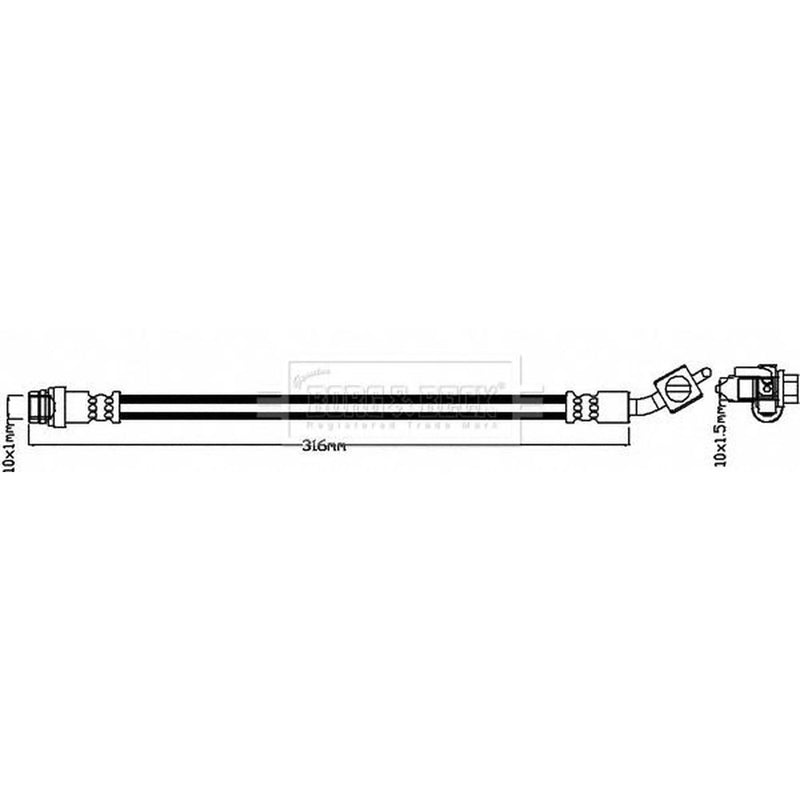 Borg & Beck Brake Hydraulic Hose Line outer BBH8111