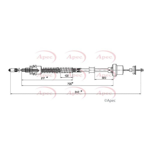 Apec Clutch Control Cable Pull fits MG ZR 2001-2005