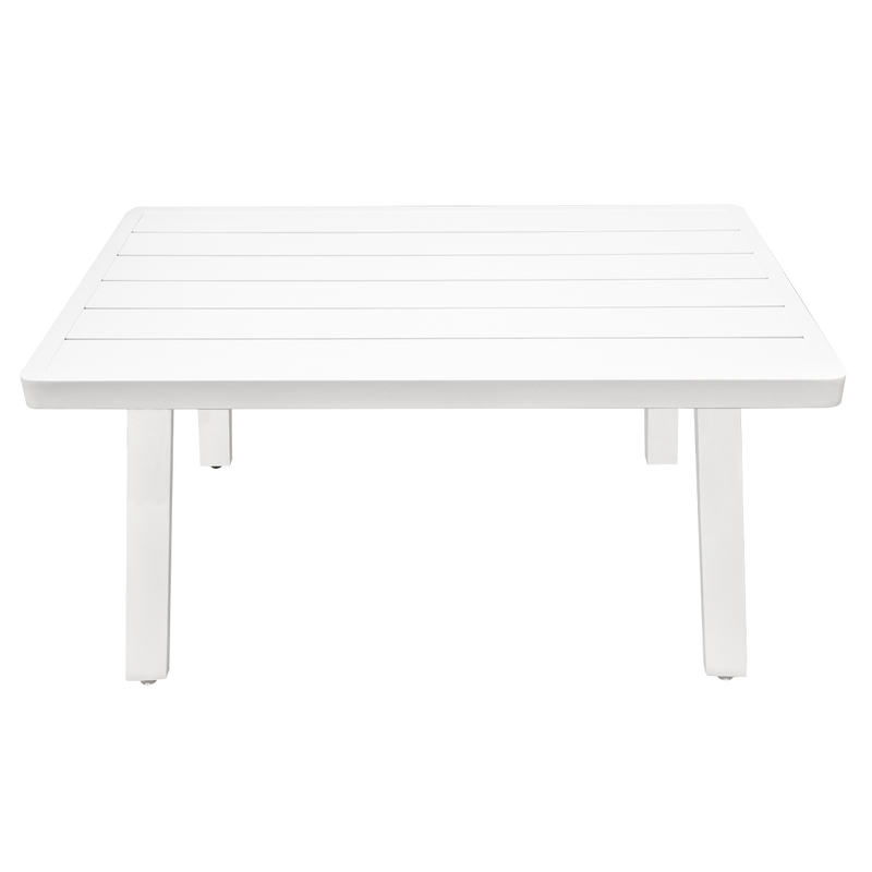 Dellonda Kyoto White 3 Piece Outdoor Garden Corner Sofa & Coffee Table Set Dellonda  - Dynamic Drive