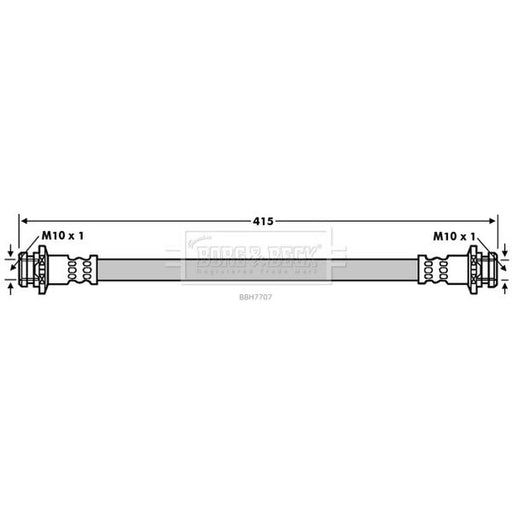 Borg & Beck Brake Hydraulic Hose Line Rear Right BBH7707