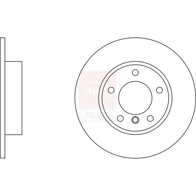 Apec 2 x Solid Front Brake Discs SDK6225-x2