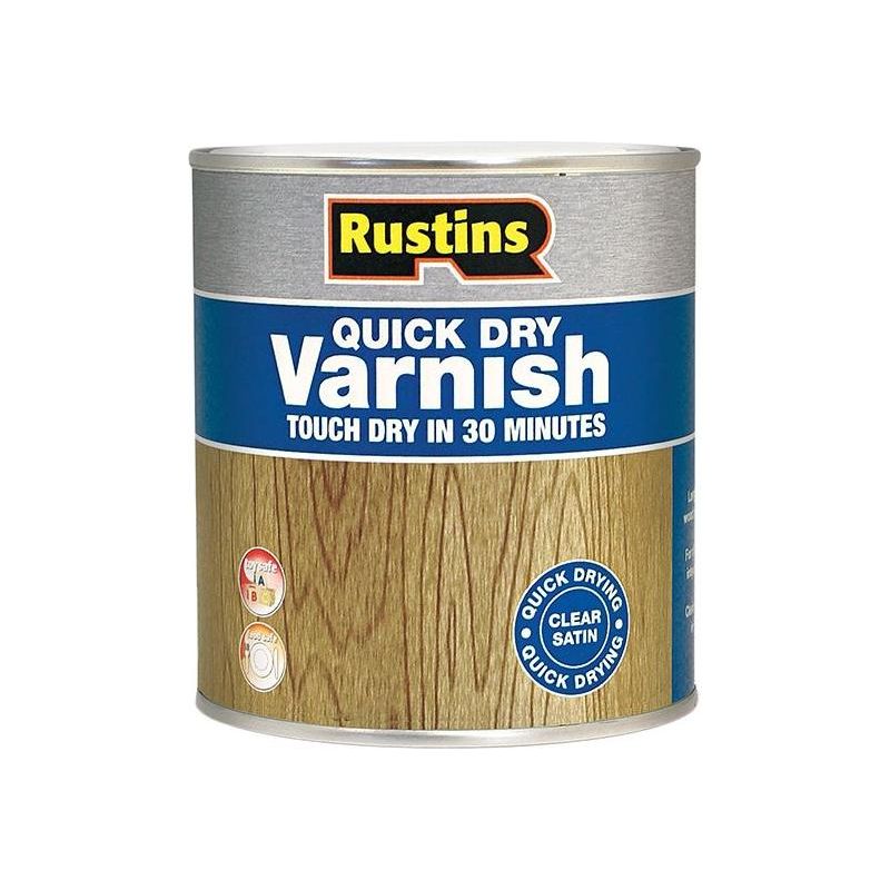 Rustins Quick Dry Varnish Satin Clear 500ml Rustins - NN4 Online