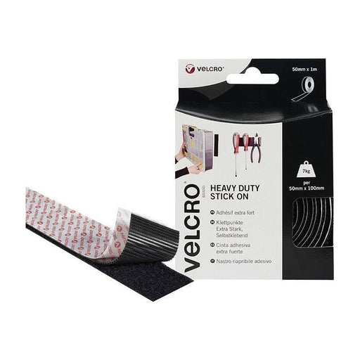Velcro® Brand VELCRO® Brand Heavy-Duty Stick On Tape 50mm x 1m Black VELCRO® Brand - NN4 Online