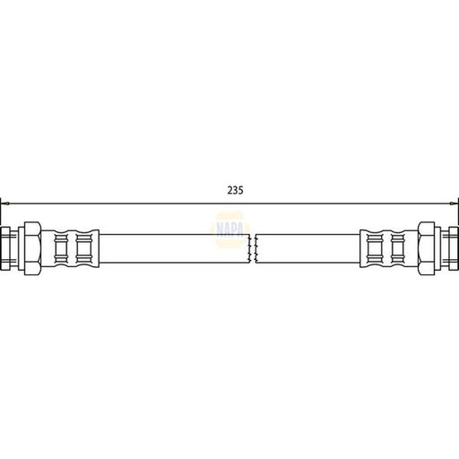 NAPA Brake Hydraulic Hose Line Rear fits Abarth Grande Punto 2007-2010 1.4