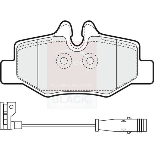 Apec Black Rear Brake Pad Set fits Mercedes-Benz Viano 2003-2007