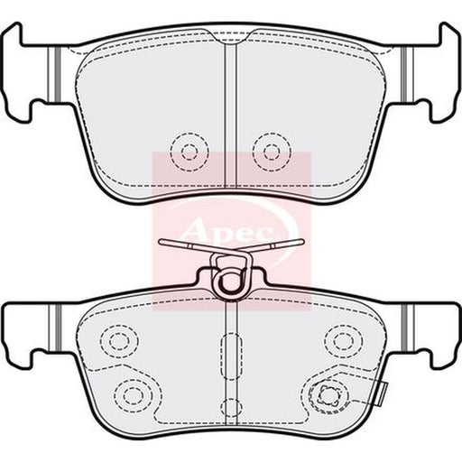 Apec Rear Brake Pad Set fits Honda Civic X 2016-2022 1.0 1.5 1.6 2.0
