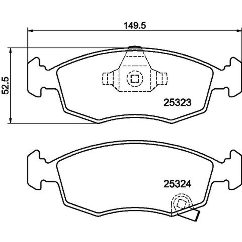 Mintex Front Brake Pad Set fits Chrysler Ypsilon 2011-2021 0.9 1.2 1.3